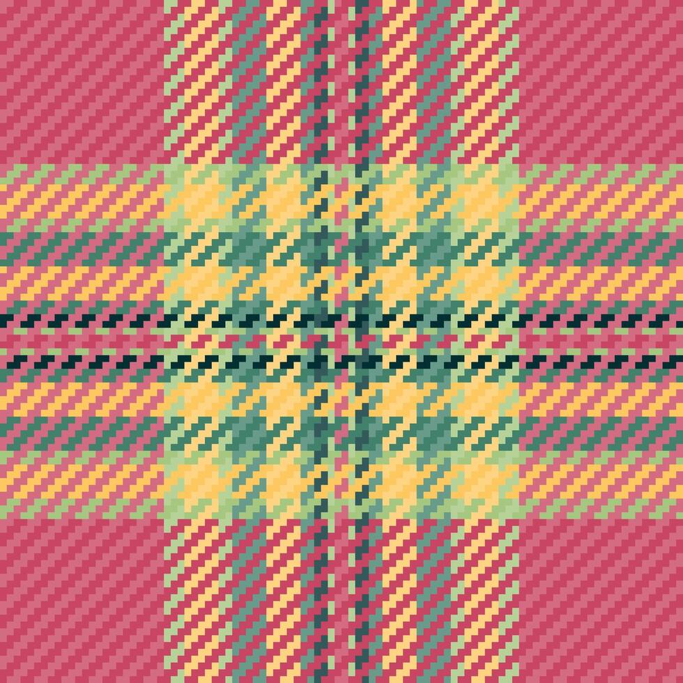 Vibrant pastel plaid pattern. Perfect for textile design, fashion, or website backgrounds. This cheerful, symmetrical design evokes warmth and comfort. vector