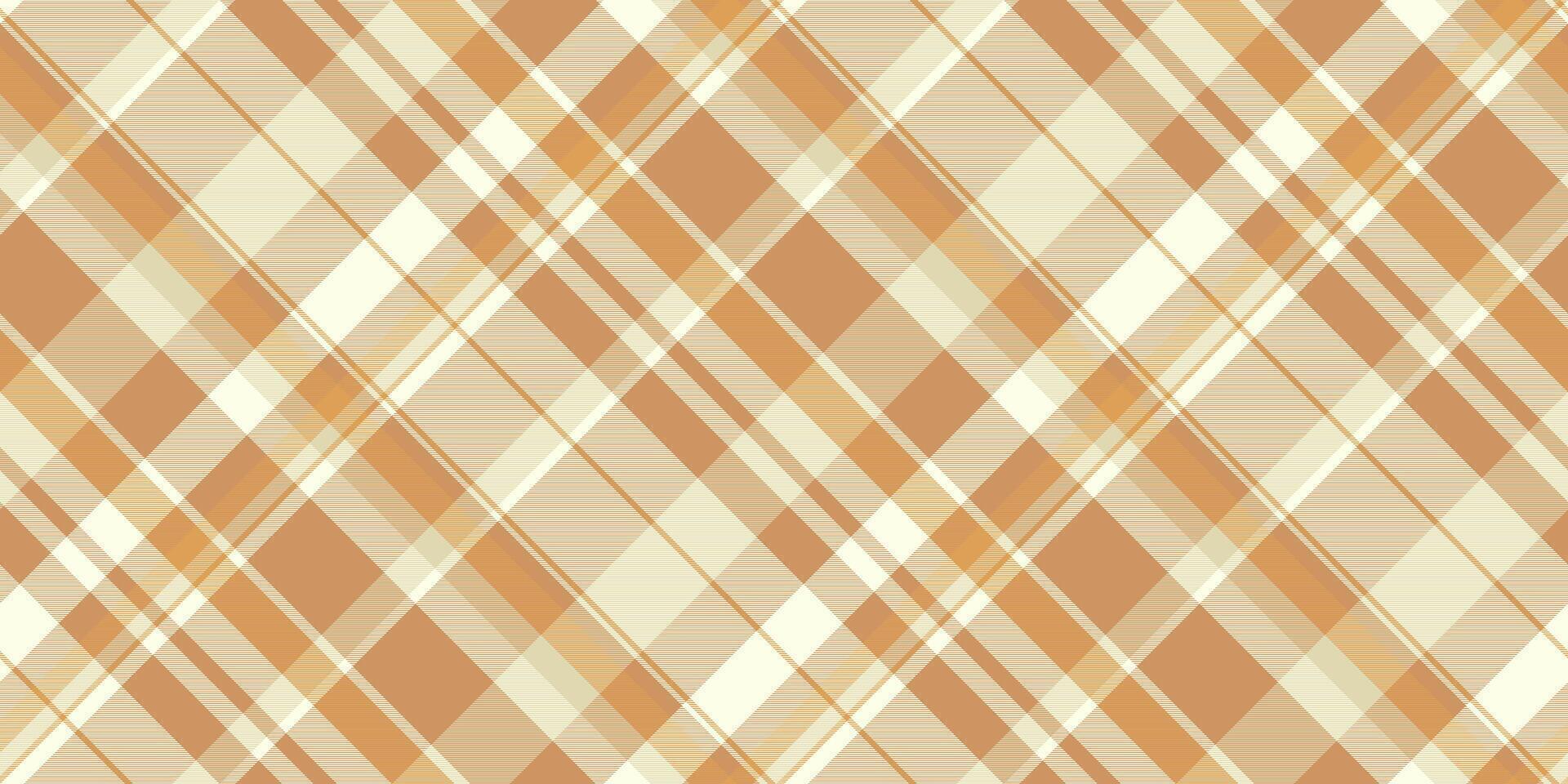 Back to school textile pattern fabric, party background texture. Everyday plaid tartan seamless check in light and orange colors. vector