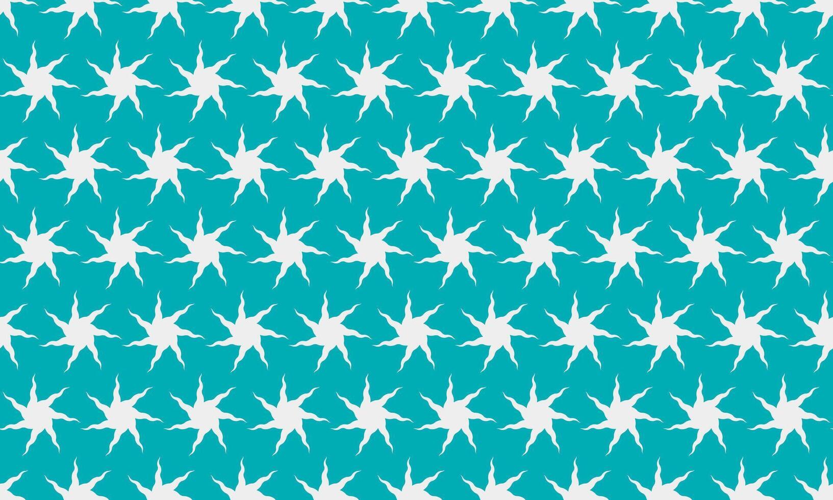 Vibrant teal background with a repeating pattern of stylized white stars. Perfect for website banners, textiles, or any project needing a bold, geometric design. vector