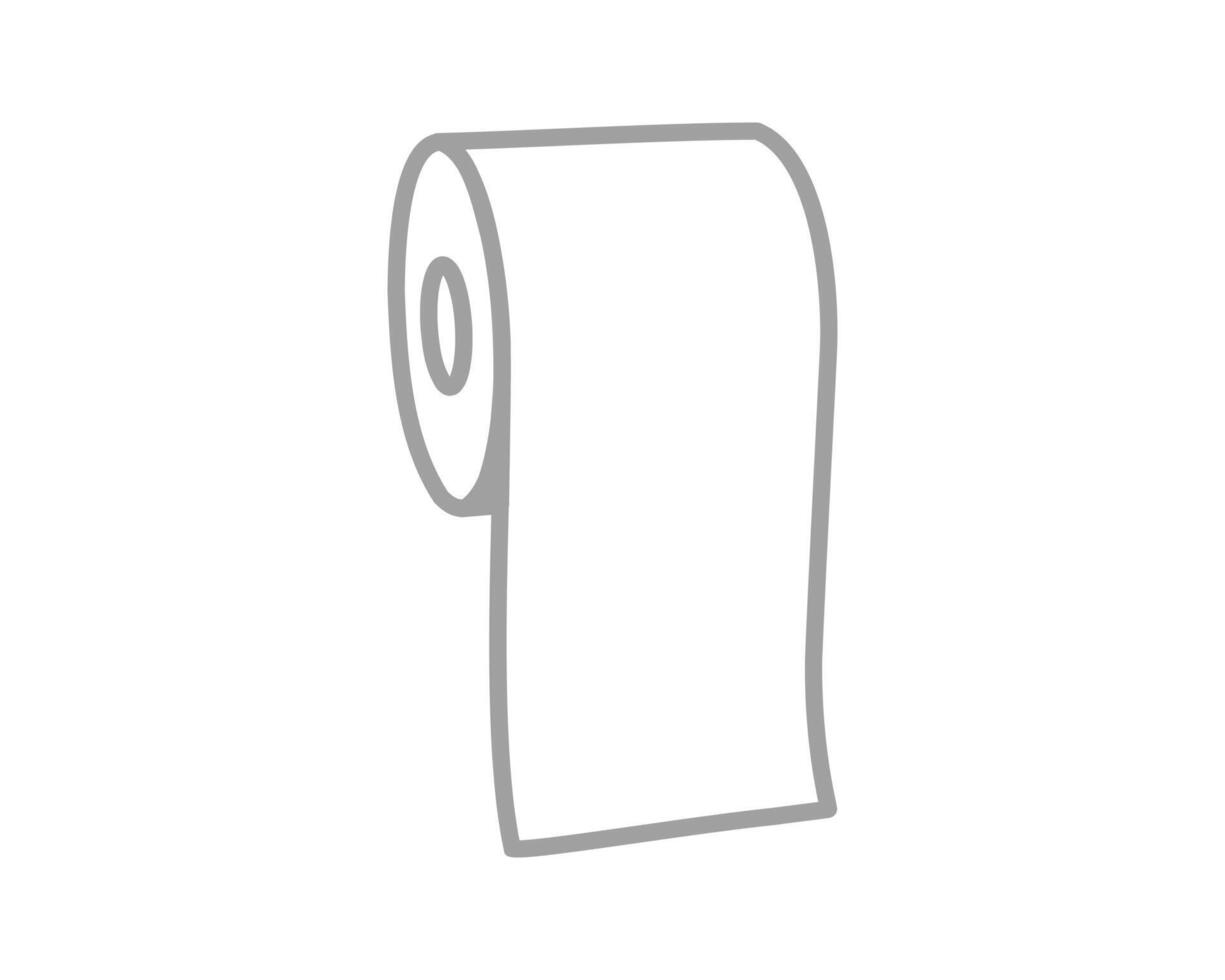 Simple, minimalist line art illustration of a roll of toilet paper. Perfect for hygiene, cleanliness, or bathroomrelated designs. vector