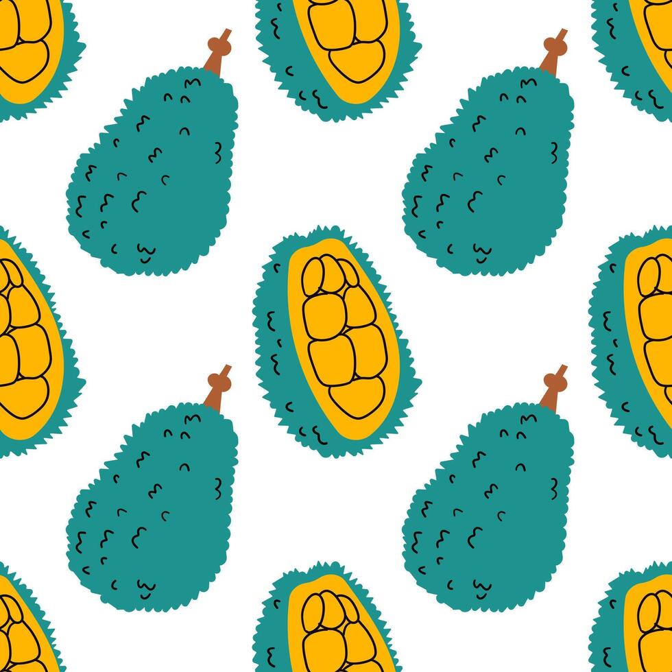 Cute summer seamless pattern with exotic fruits, fresh sliced . Hand drawn citrus fabric print wallpaper juicy tropical fruit background patterns . Hand drawn illustration . vector