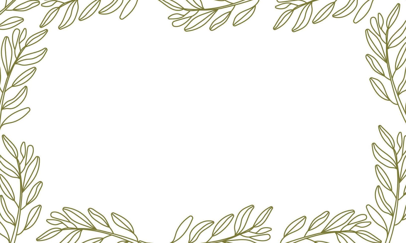 Olive tree branches and fruits frame. green olives wreath with floral vines, mediterranean cuisine food, vegetable oil and natural cosmetics label. Branches and leaves square frame vector