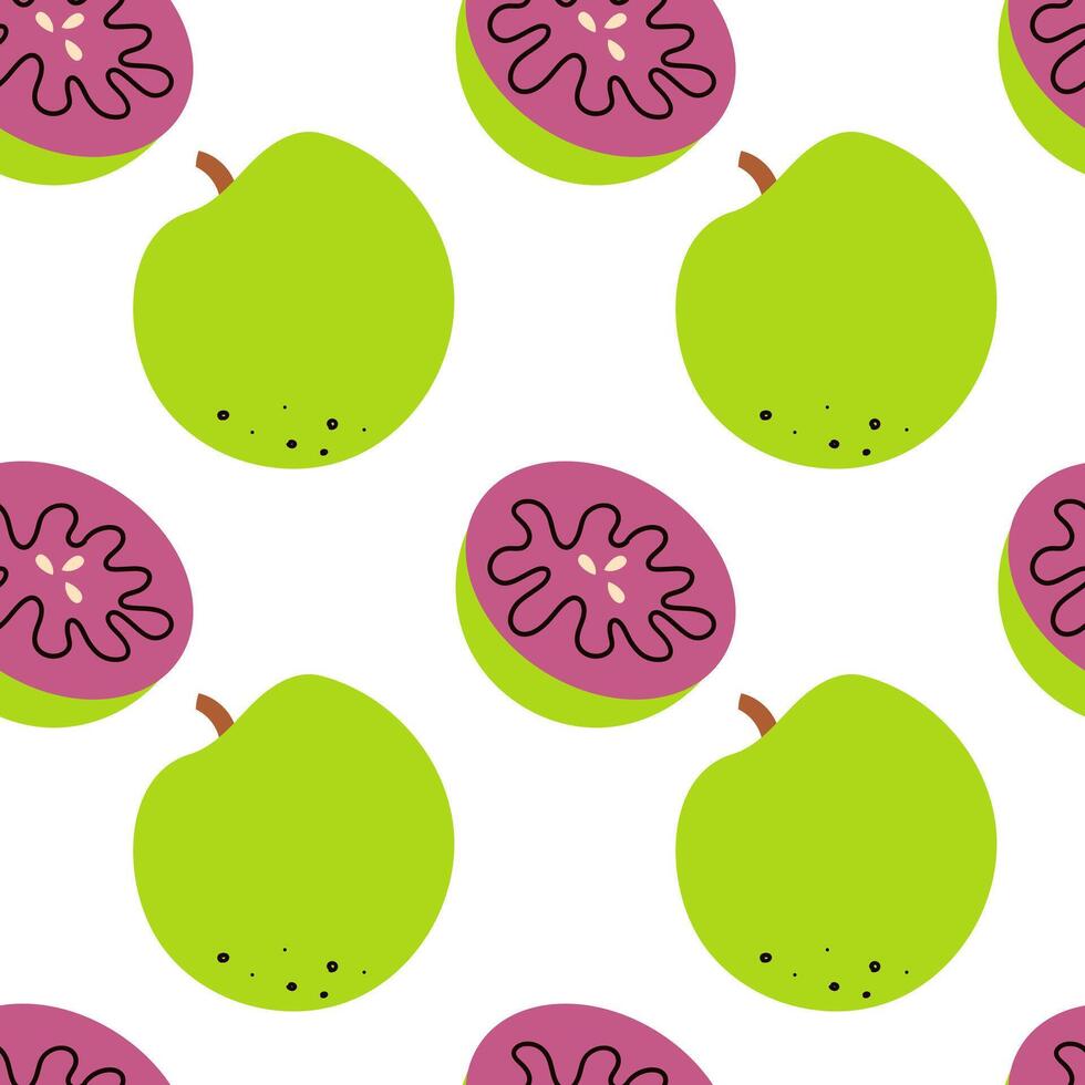Cute summer seamless pattern with exotic fruits, fresh sliced . Hand drawn citrus fabric print wallpaper texture, juicy tropical fruit patterns . Hand drawn illustration . vector