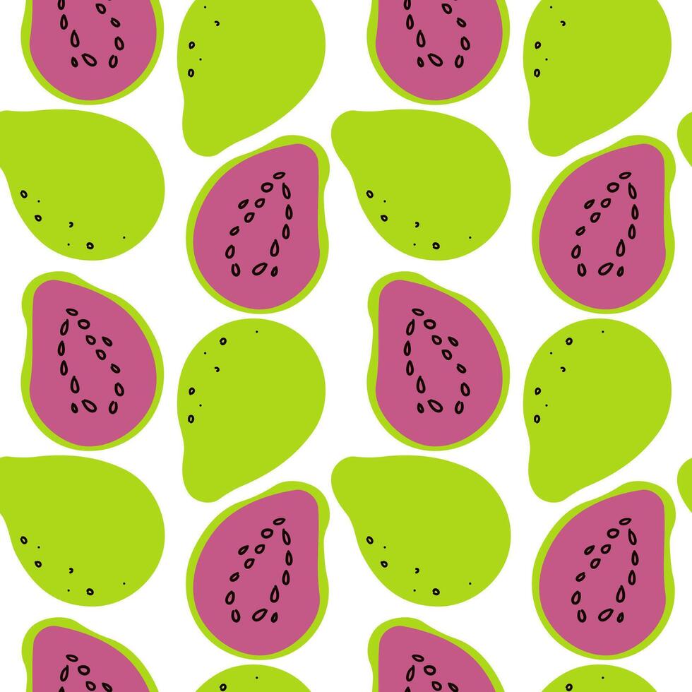 Cute summer seamless pattern with exotic fruits, fresh sliced . Hand drawn citrus fabric print wallpaper texture, tropical fruit background patterns . Hand drawn illustration . vector