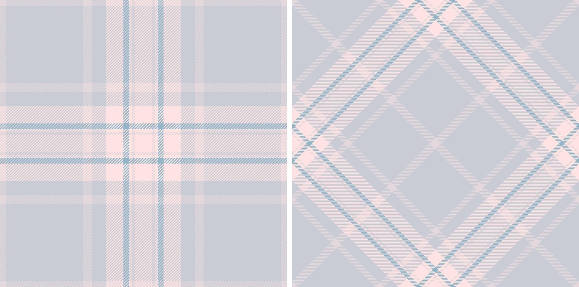 Elegant plaid pattern set. Delicate pink and blue tones create a soothing, versatile texture. Ideal for backgrounds, textiles, and design projects. vector