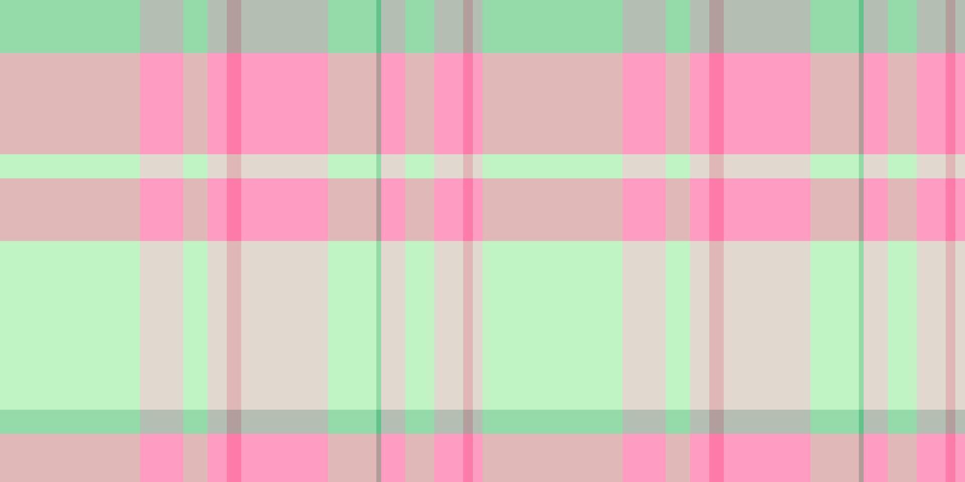 Pastel pink, mint green, and beige plaid pattern. Ideal for textile designs, backgrounds, or website templates. vector