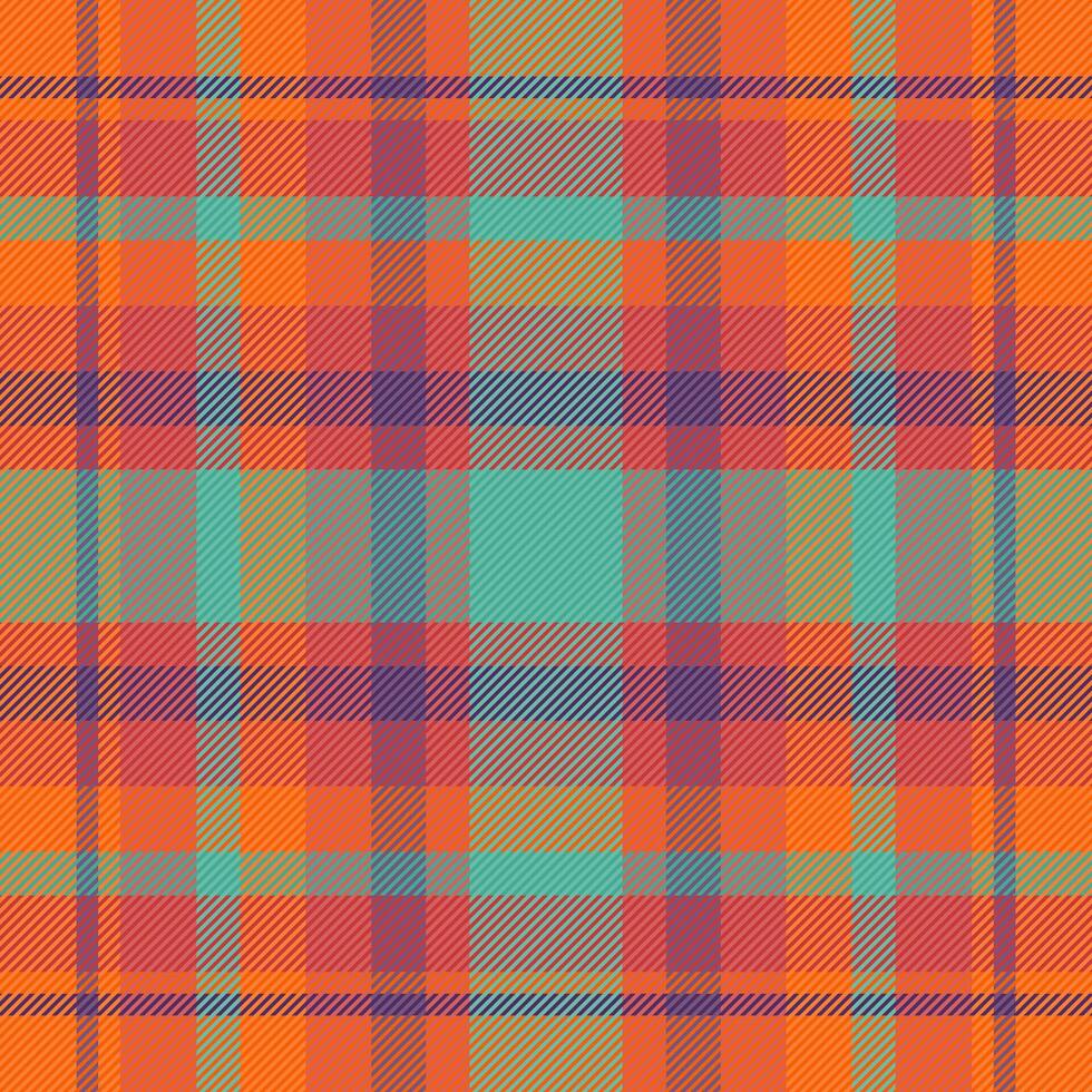 Vibrant autumnal plaid pattern. Perfect for textile design, website backgrounds, or fashion projects. This seamless texture offers a warm and inviting aesthetic, ideal for fallthemed projects. vector