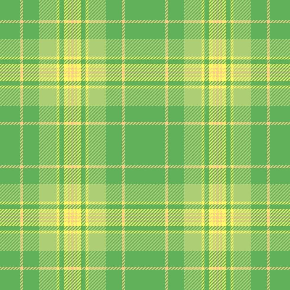 Green yellow plaid pattern, embodying tradition and spring. Perfect for backgrounds, textiles, or designs evoking warmth and heritage. Versatile. vector