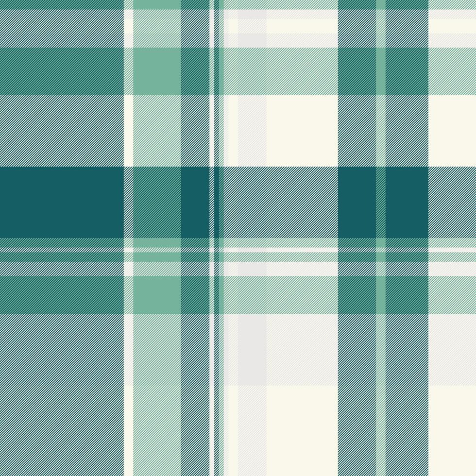 Elegant teal and cream plaid pattern. Perfect for textile design, fashion, home decor, or website backgrounds. This calming, sophisticated texture evokes feelings of comfort and style. vector