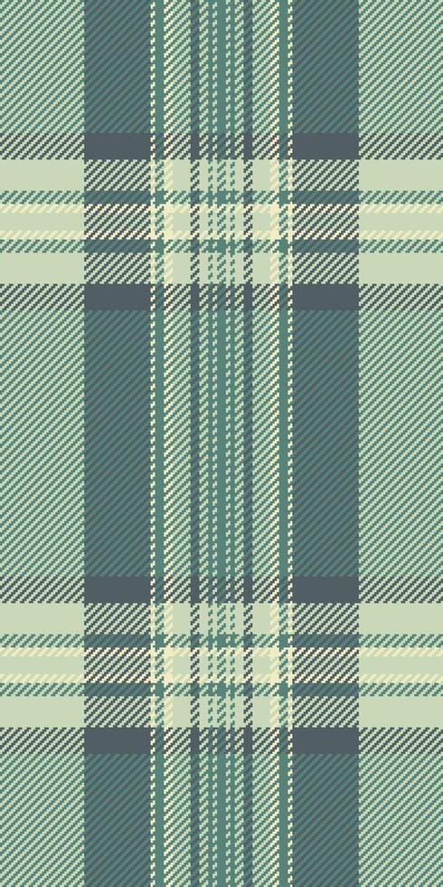 French fabric textile seamless, service texture pattern. Cotton check background tartan plaid in teal and light colors. vector