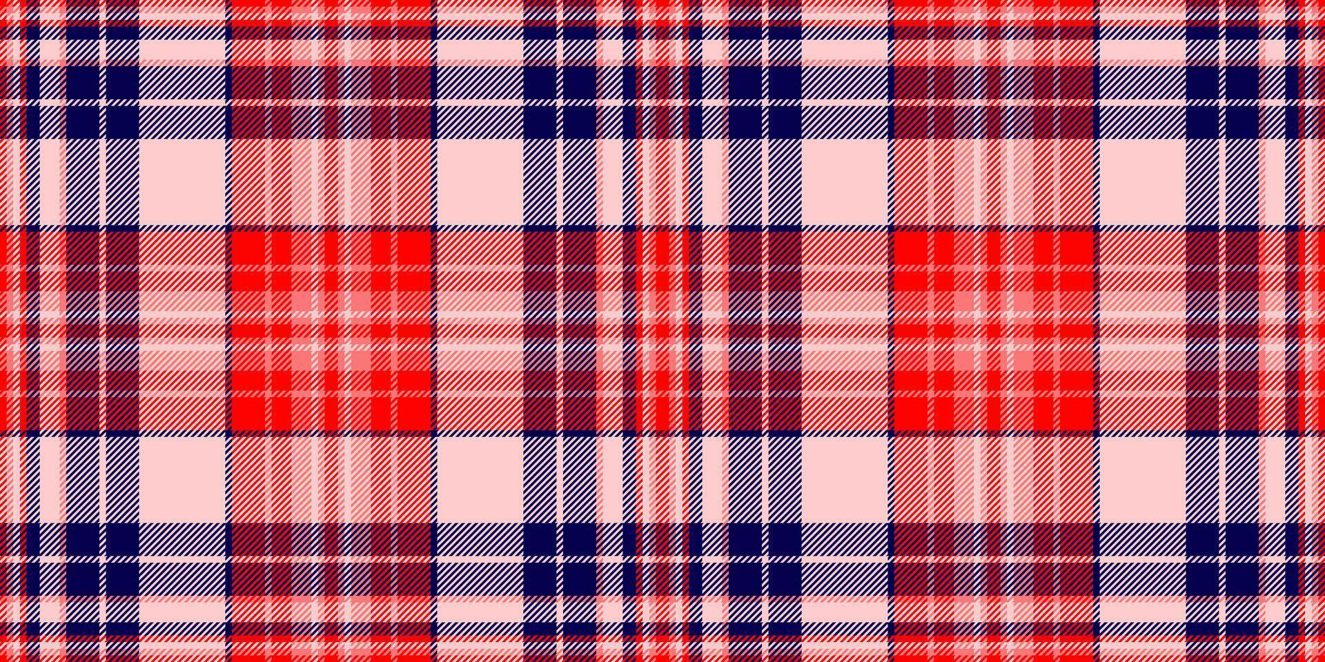 Vibrant red and pink plaid pattern, perfect for textile design, fashion, or website backgrounds. vector