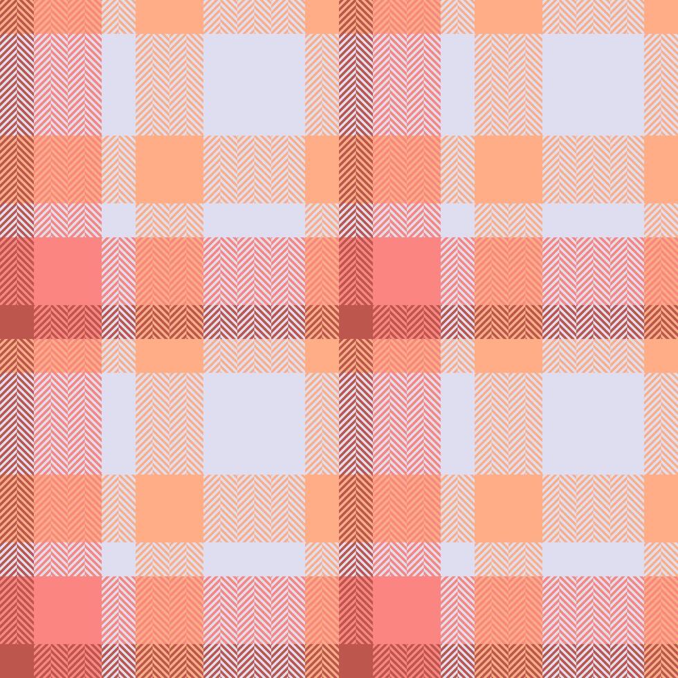 Soft peach and coral herringbone plaid pattern. Perfect for textile design, fashion, home decor, or website backgrounds. vector