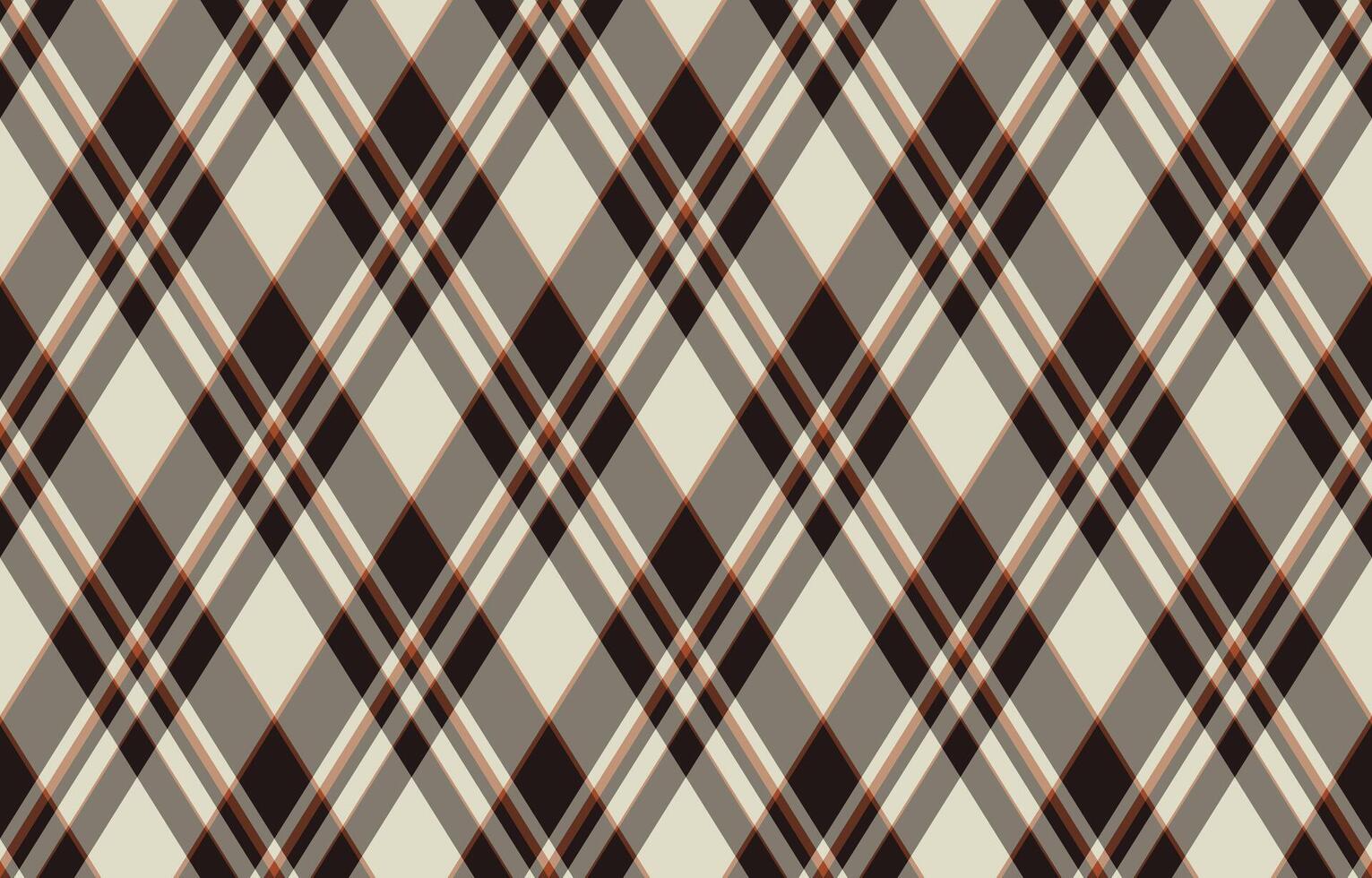Elegant diagonal plaid pattern in beige, brown, and dark brown. Perfect for textile design, apparel, website backgrounds, and stationery. vector