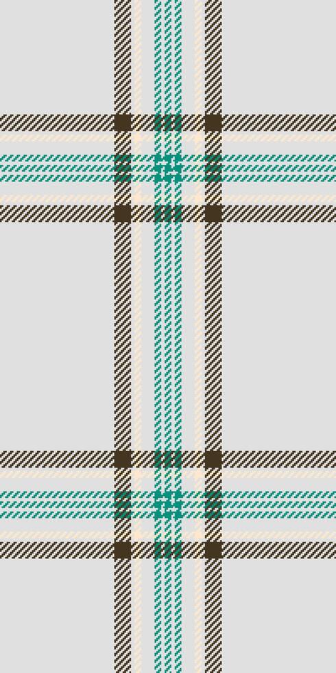 Elegant teal, beige, and brown plaid pattern. Perfect for textile design, fashion, or website backgrounds. Subtle yet striking, this seamless texture offers a sophisticated and versatile aesthetic. vector