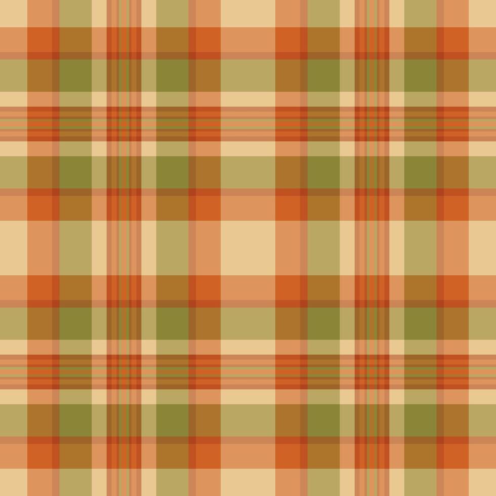 Slim seamless texture, customized check pattern textile. American fabric tartan background plaid in orange and yellow colors. vector