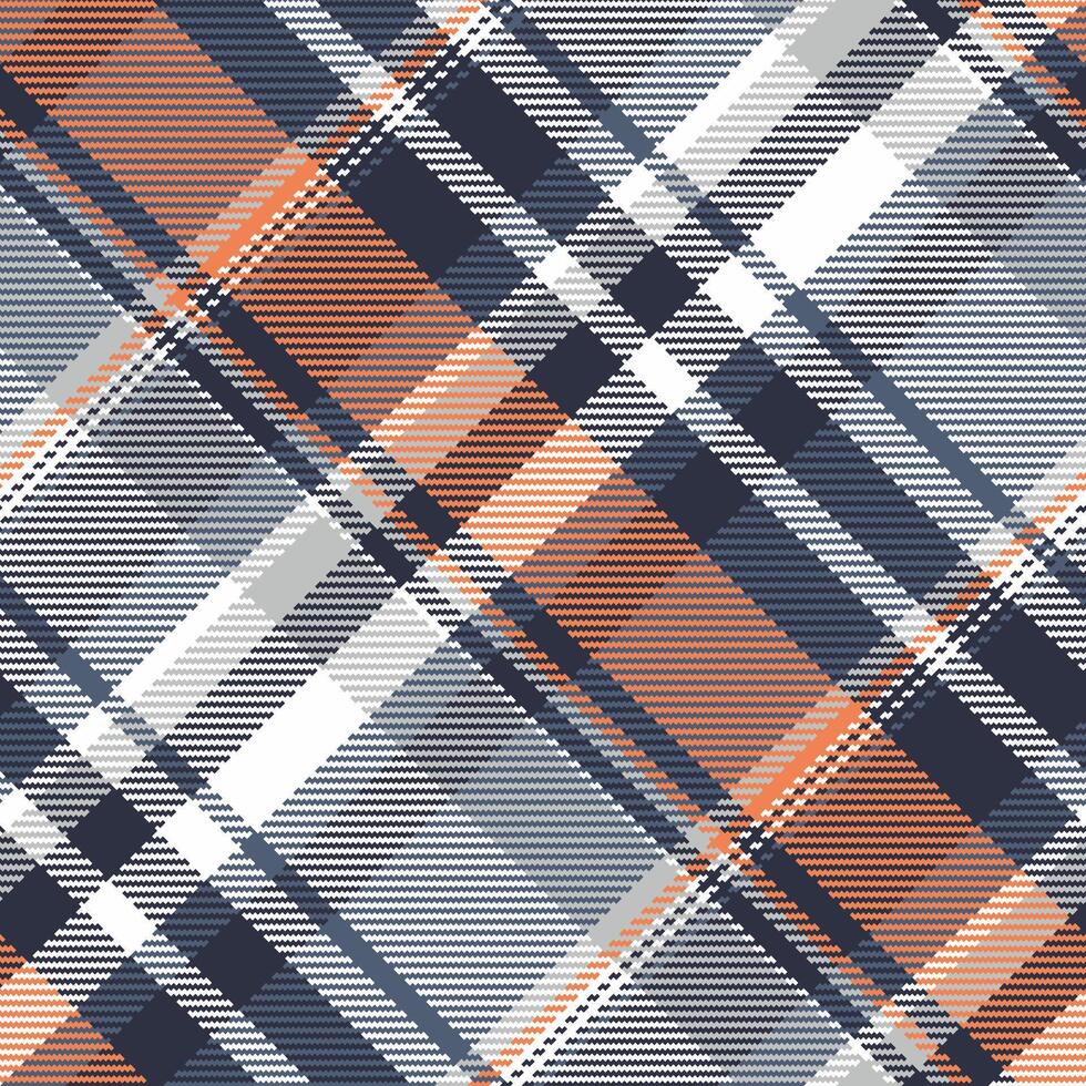 Stylish diagonal plaid pattern in muted orange, gray, and blue hues. Perfect for textile design, apparel, or website backgrounds. Creates a sophisticated and modern feel. vector