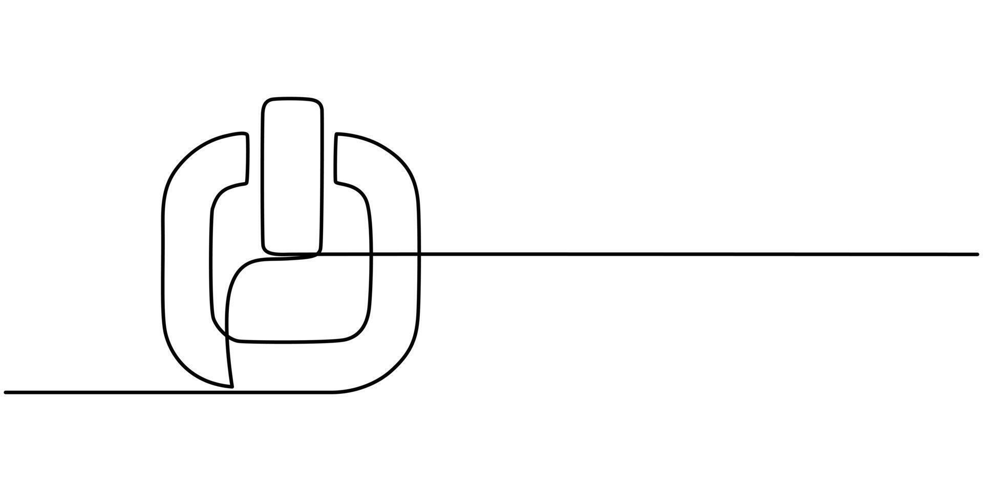 start button continuous one line drawing vector