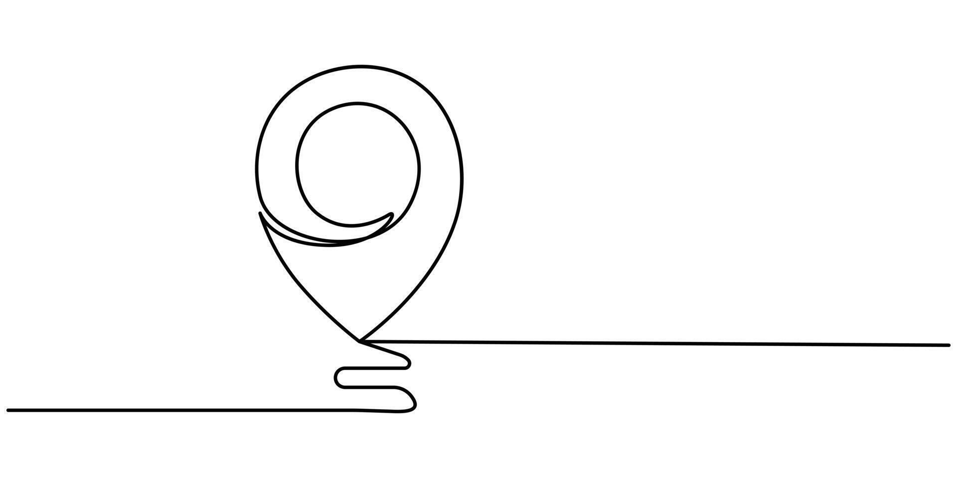 location continuous one line drawing vector