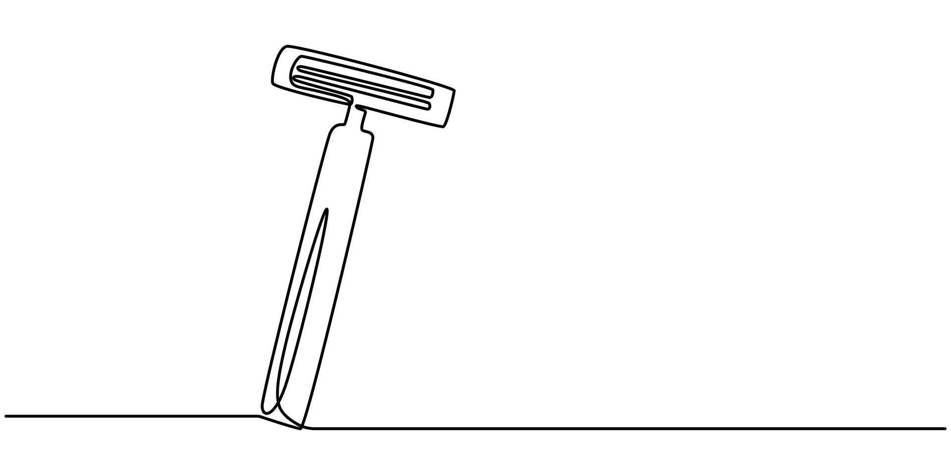 Continuous one line drawing of shaving razor illustration vector
