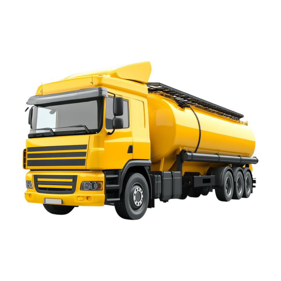 yellow tanker truck on a transparent background png