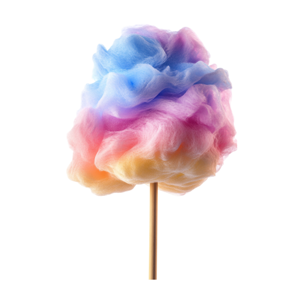 cotton candy on a stick on a transparent background png