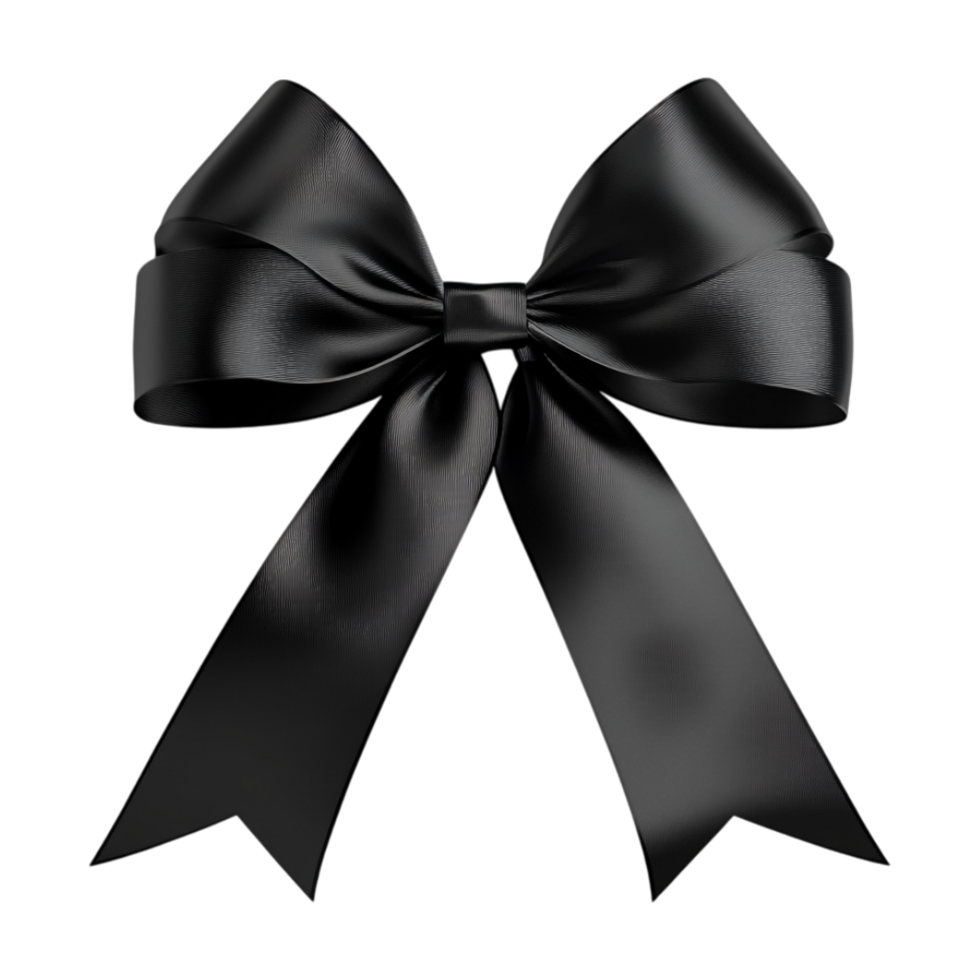 a black satin bow isolated on transparent background png