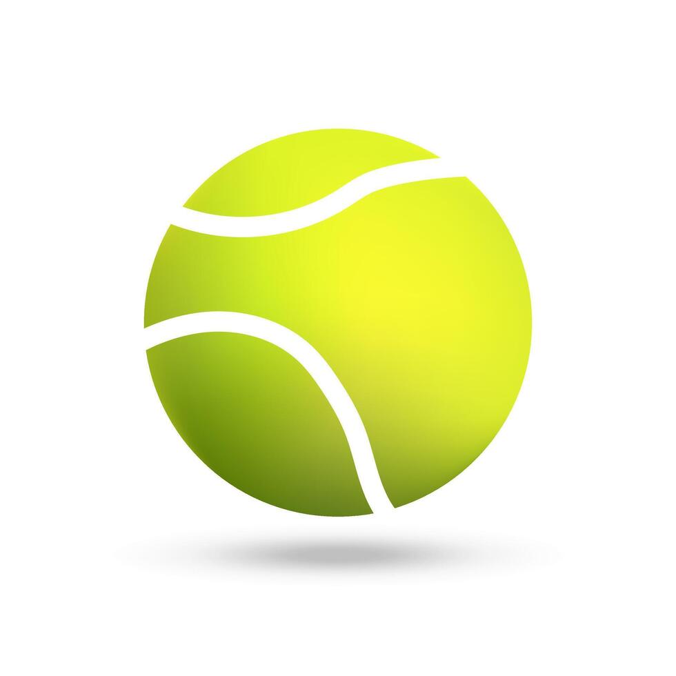 illustration of isolated tennis ball with shadow on white background vector