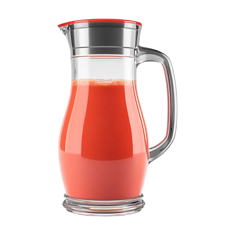 a glass pitcher with orange juice on a transparent background png