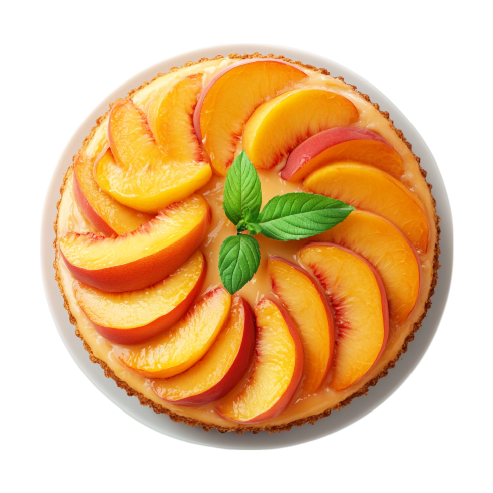 a cake with peaches on top of it png