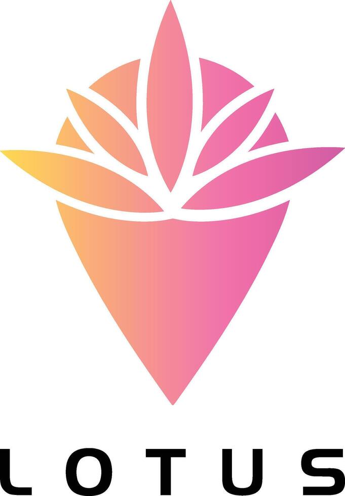 Lotus flower logo with a gradient effect vector