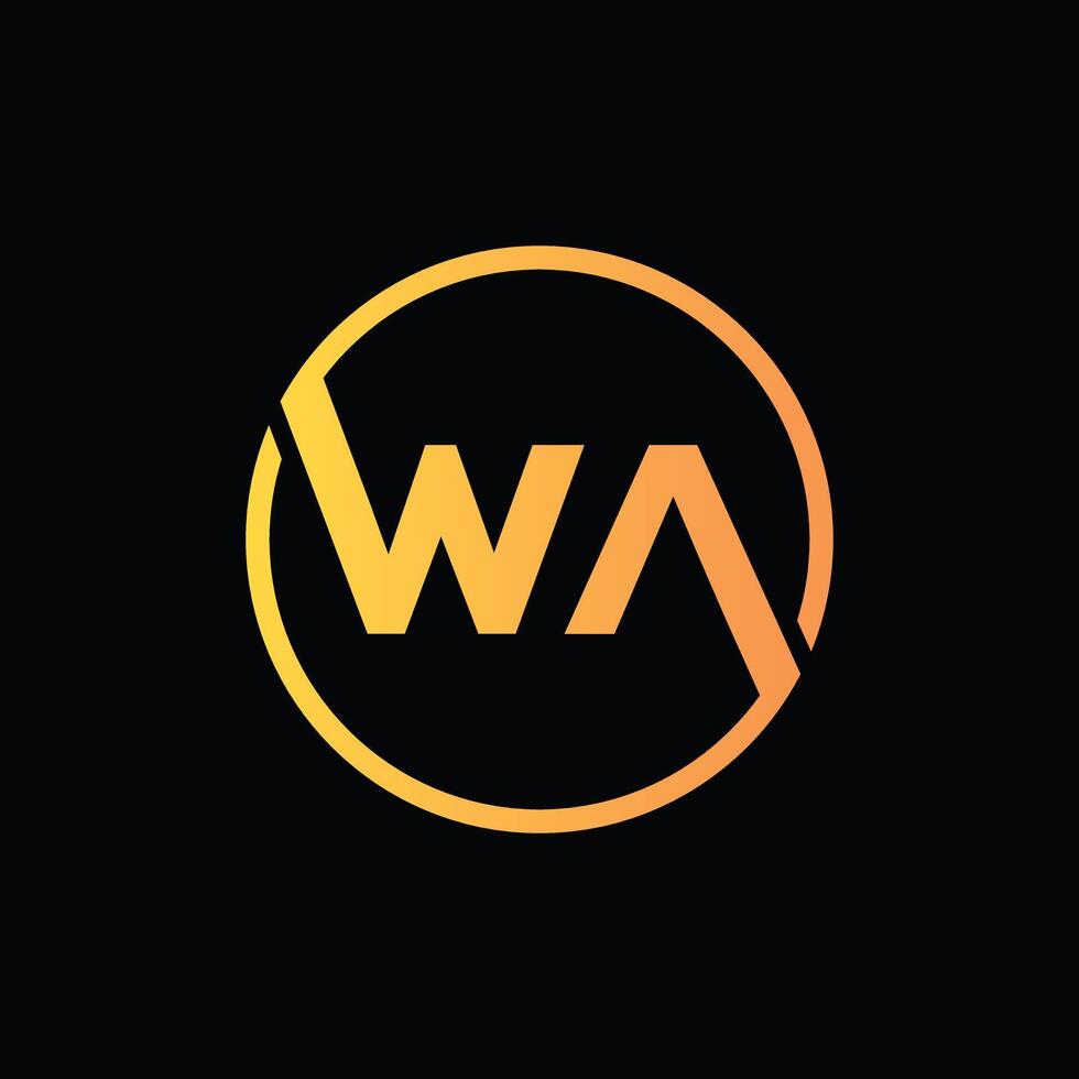 Golden WA Lettermark in a Circle vector