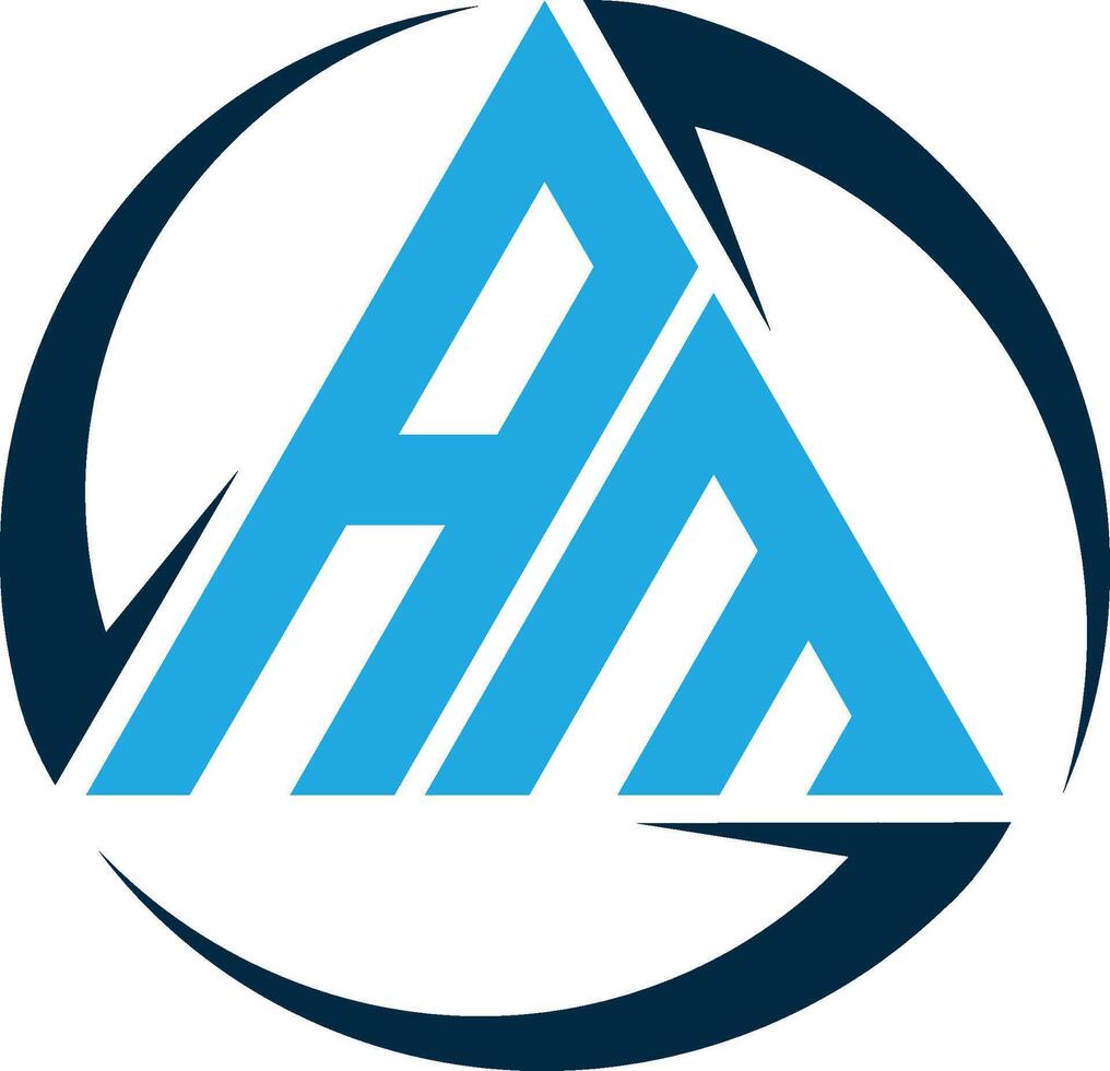 AM Logo with Blue Triangle and Circle vector