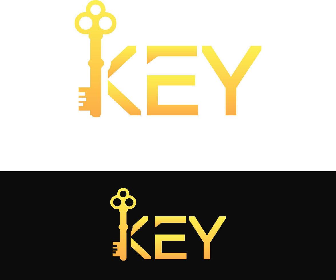 Key Logo Design. Golden Key Logo vector