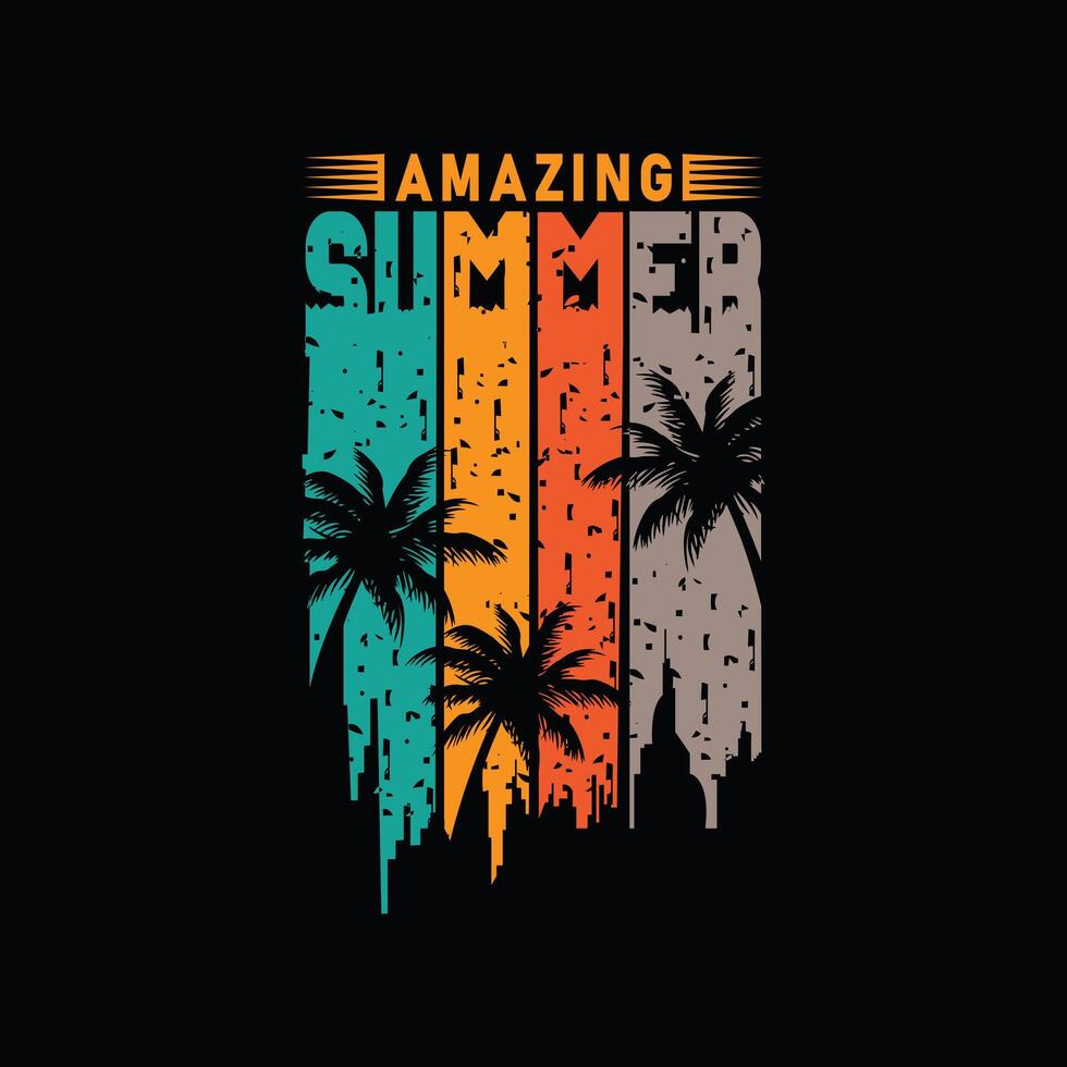 Amazing Summer Retro T-shirt Design vector