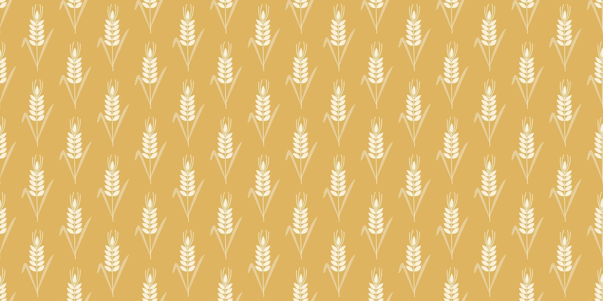 Rye harvest autumn seamless pattern vector