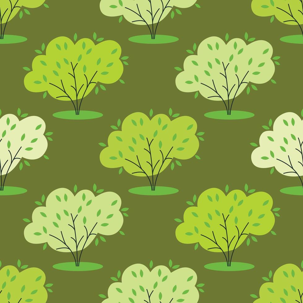 Nature background with bushes and trees vector