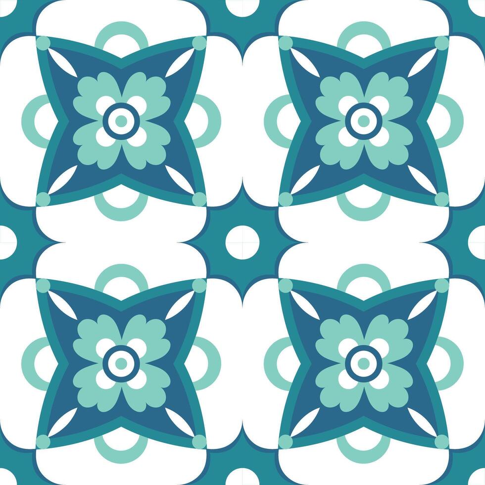 Seamless pattern illustration in traditional style like Portuguese tiles vector