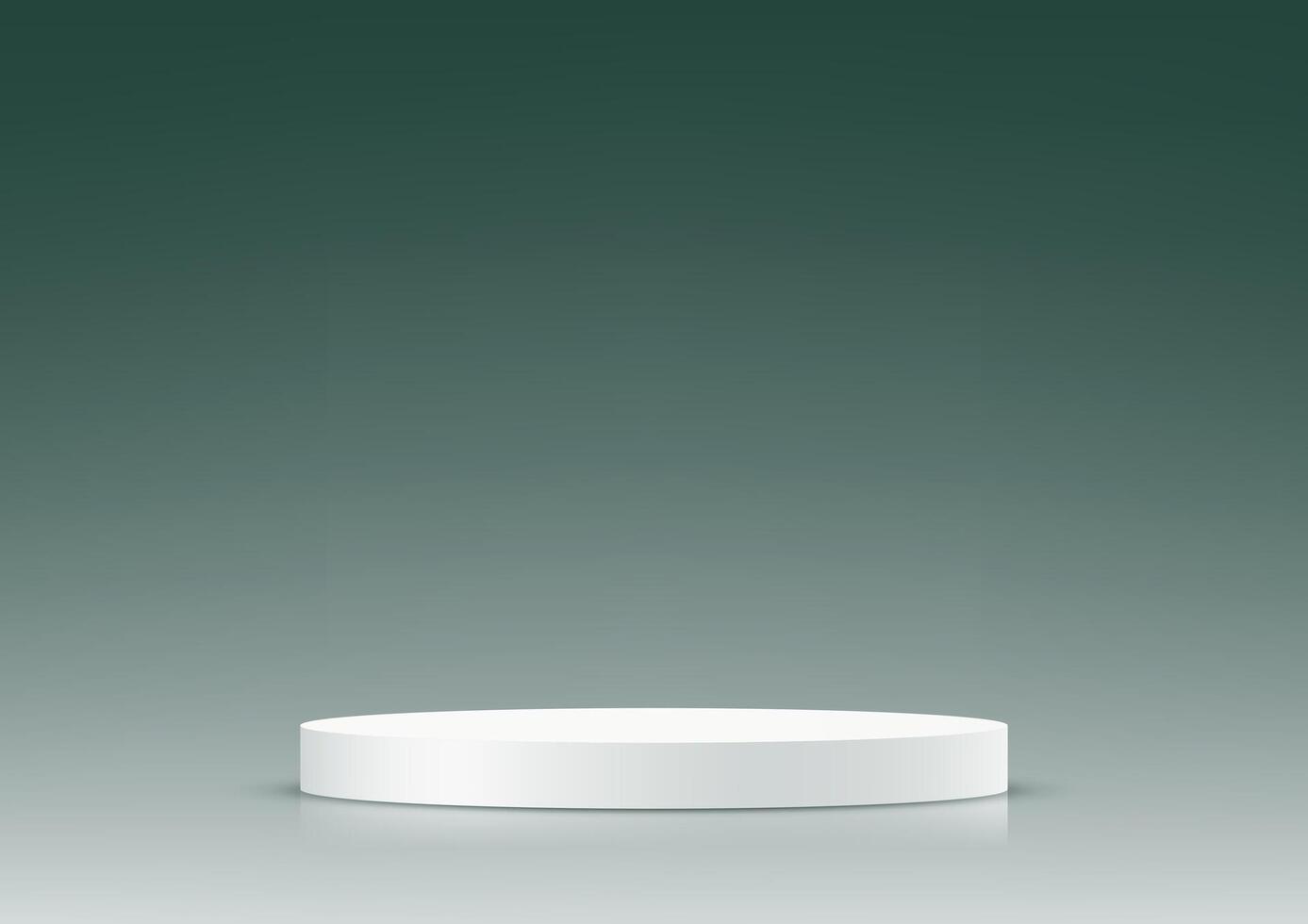Dark green and gray background 3d with white podium. Space for selling products on the website. illustration. vector