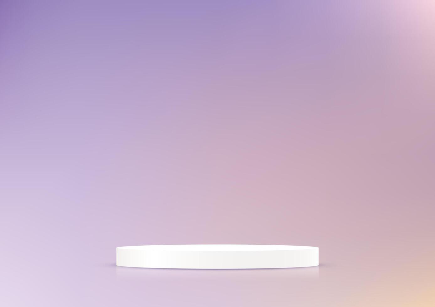 Pastel purple background 3d with white podium. 3D abstract studio room with pedestal podium. Space for selling products on the website. illustration vector