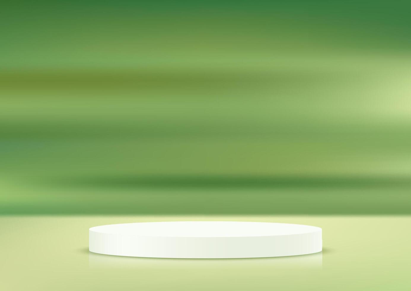Green background 3d with white podium. 3D abstract studio room with pedestal podium. Space for selling products on the website. illustration. vector