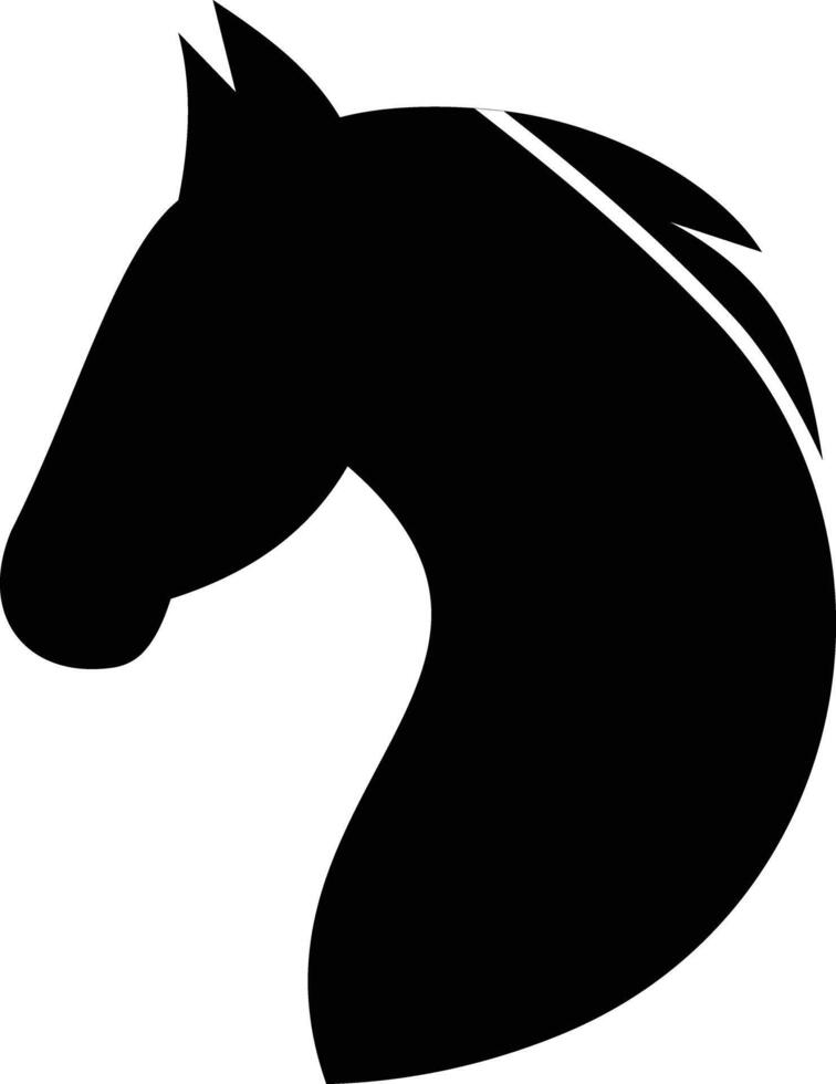 Horse head silhouette icon. design isolated horses heads black graphic elements. black and white design in modern style. vector