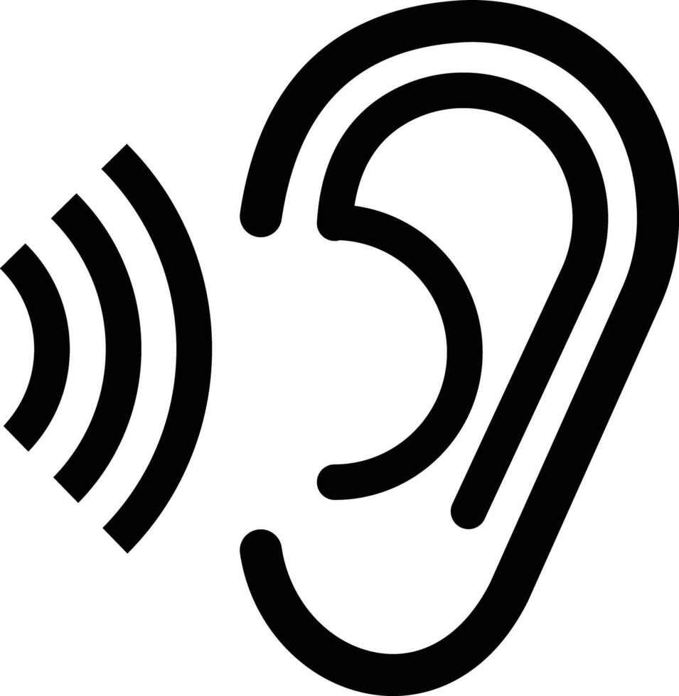 Ear icon, hearing symbol. flat design in trendy style. for web or mobile app vector