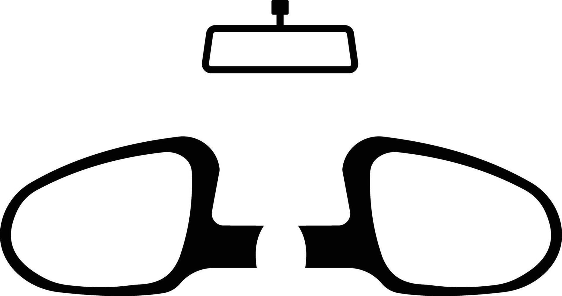 car rear view mirror icon set. Car rear and side mirror icon vector