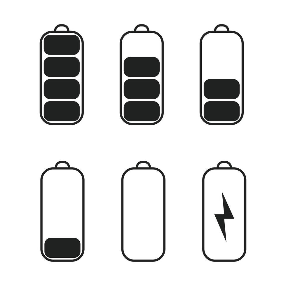 Battery Charge Level Indicator Icons vector