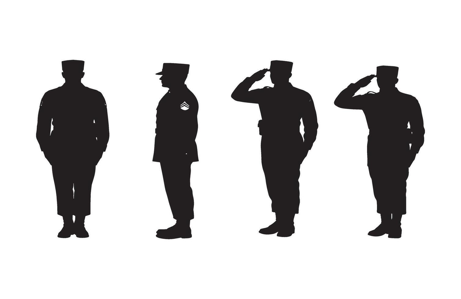 Military discipline and respect concept with soldier saluting in professional attire vector