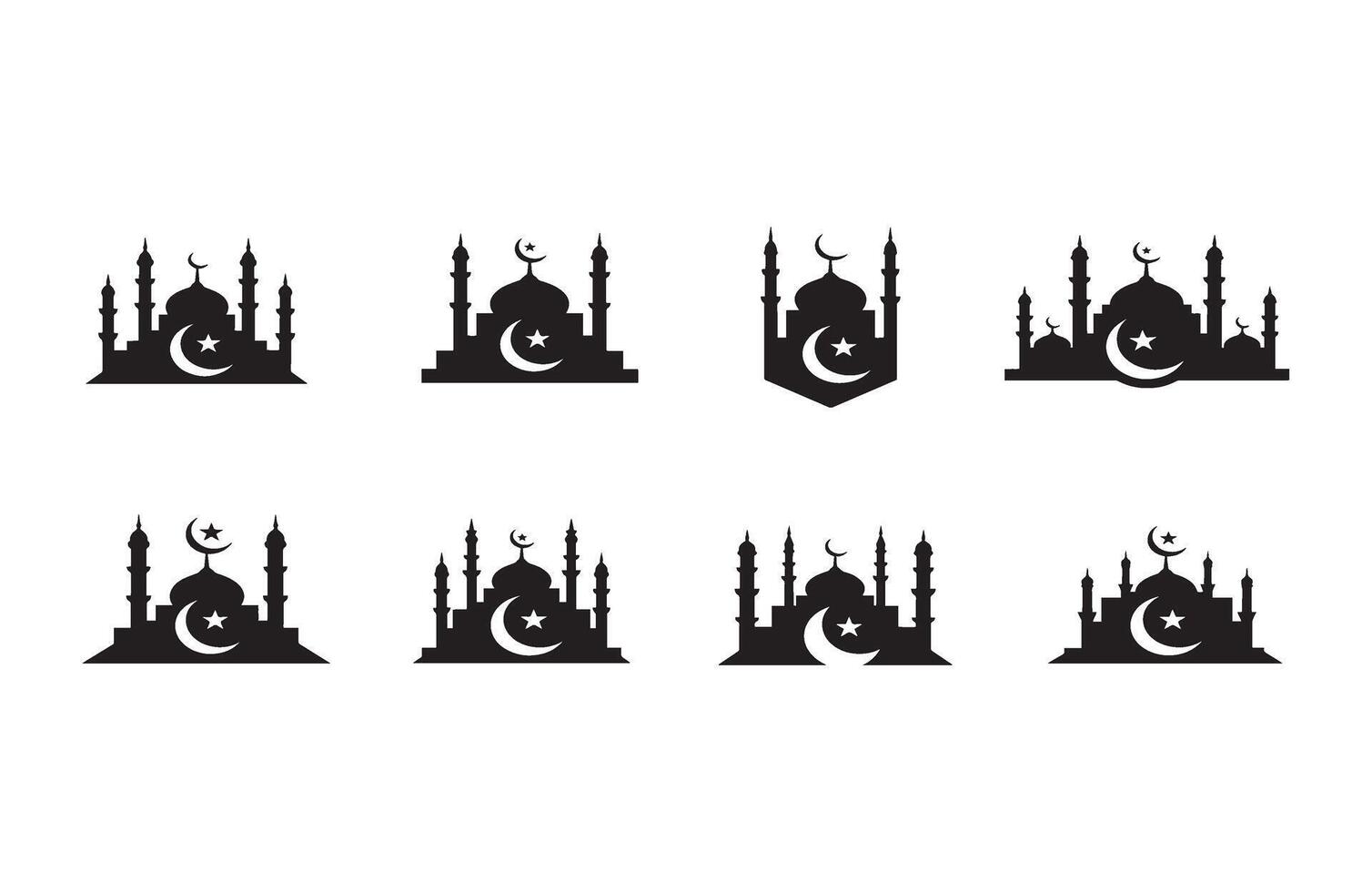 Stunning Islamic Architecture Silhouettes for Holy Events vector