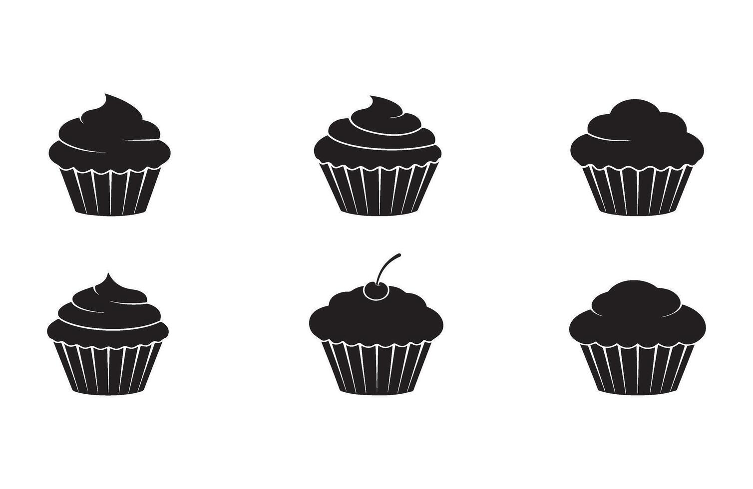 Stylish Cupcake Designs for Custom Bakery Packaging and Branding vector