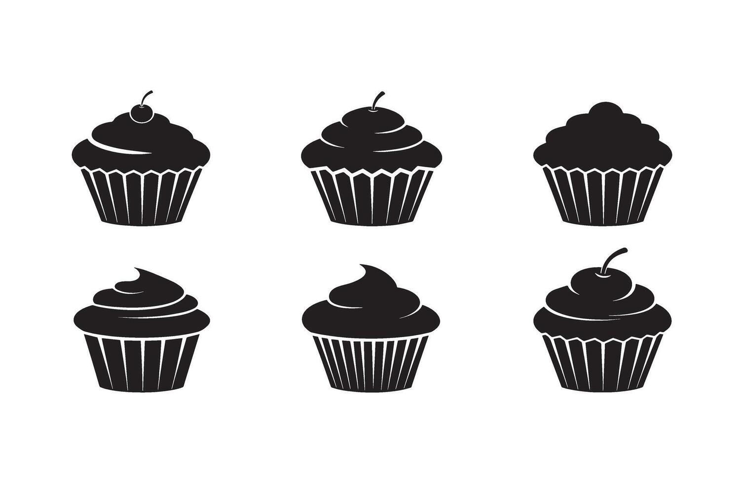 High-Quality Cupcake Artwork for Coffee Shop Graphics and Dessert Menus vector