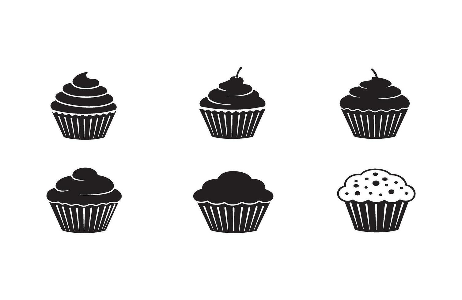 Decorative Cupcake Shapes for Baking Workshops and Culinary Events vector