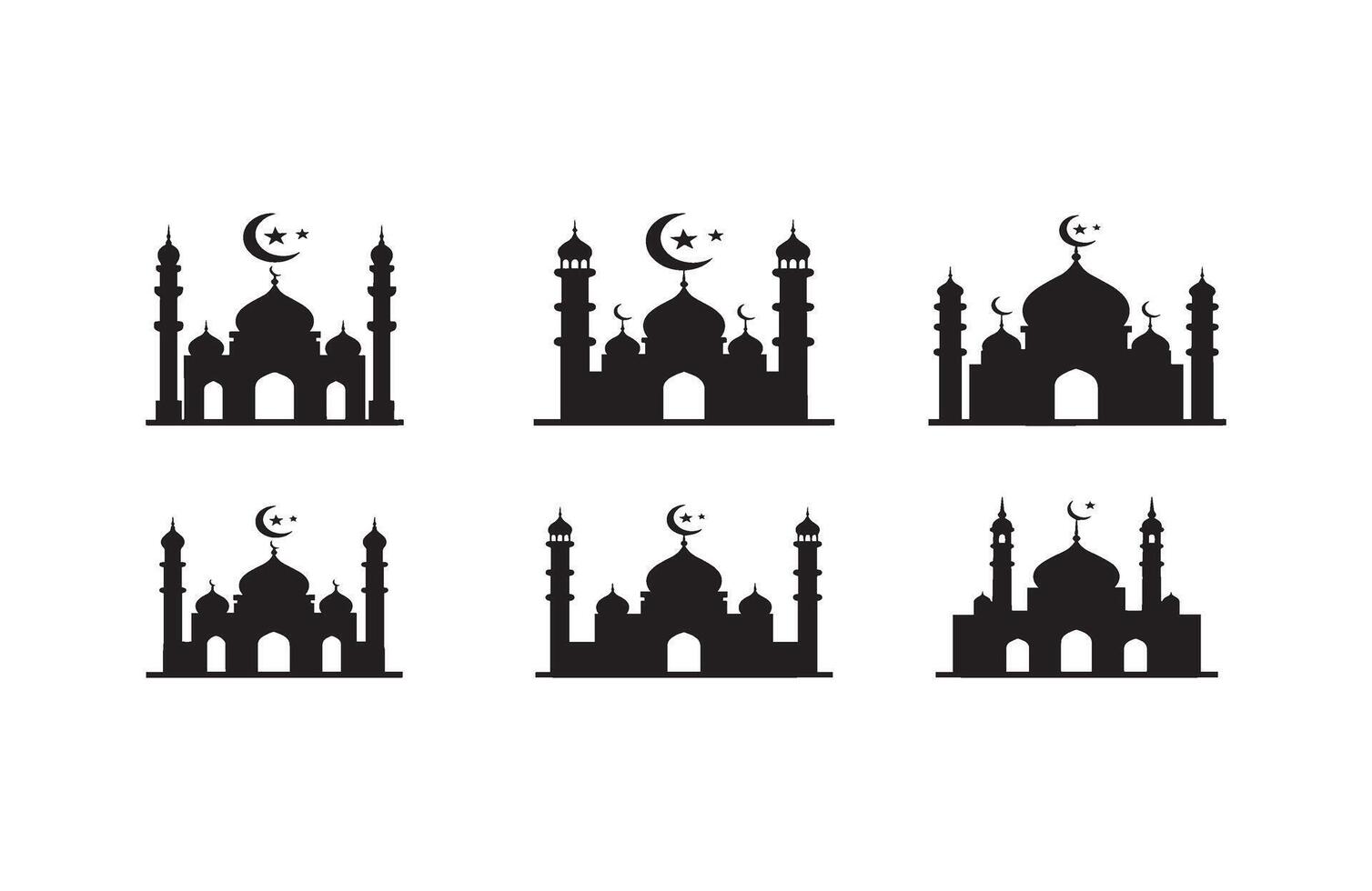 Minimal Mosque Icons for Faith-Based and Religious Branding vector